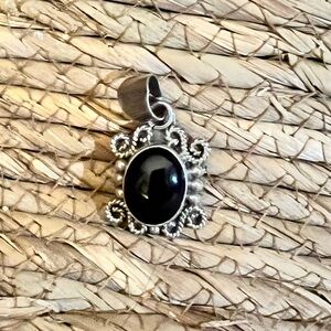 Sterling silver black onyx pendant